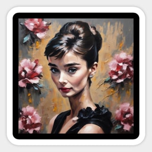 Audrey Hepburn painting illusrator Sticker